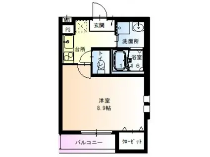 フジパレス浜寺石津V番館(1K/1階)の間取り写真