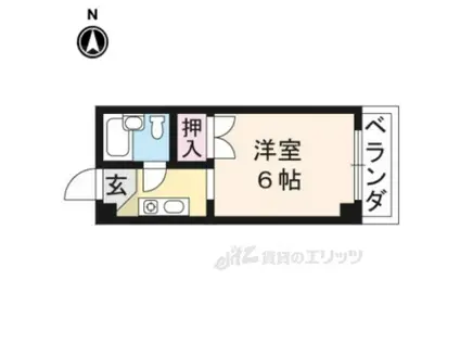 北白川ガーデンパレス(1K/2階)の間取り写真