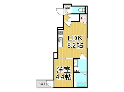 メゾンプラーナ笠屋(1LDK/4階)の間取り写真