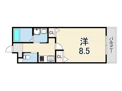 ハートフル岡場ノース(1K/2階)の間取り写真
