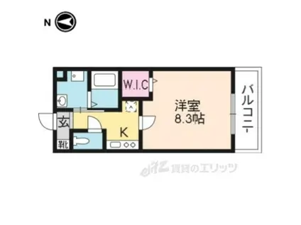 ヴァンベール・アルプス桃山(1K/3階)の間取り写真