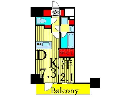 コンフォリア日暮里(1DK/6階)の間取り写真