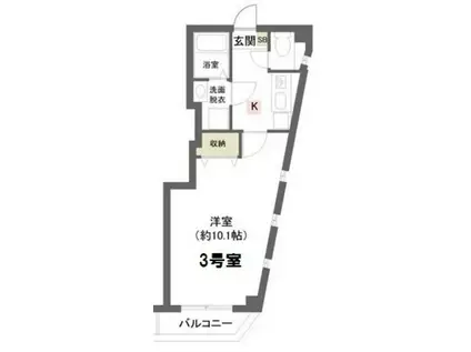 LEHUA船橋(1K/3階)の間取り写真