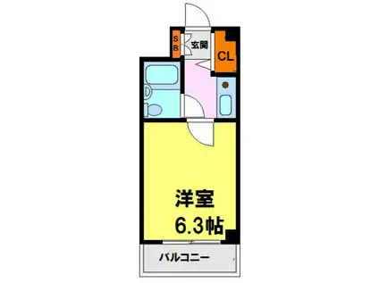 ハイム朝日(1K/3階)の間取り写真