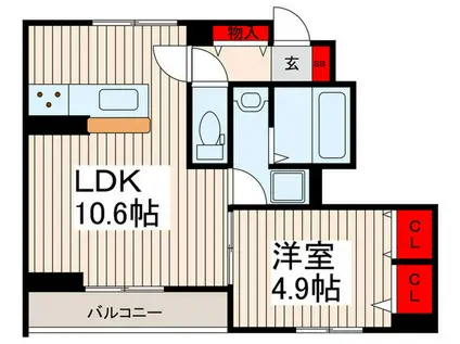 アナシエ古千谷本町(1LDK/1階)の間取り写真