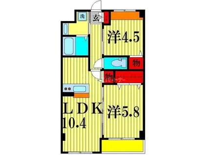 アーチェロ(2LDK/3階)の間取り写真