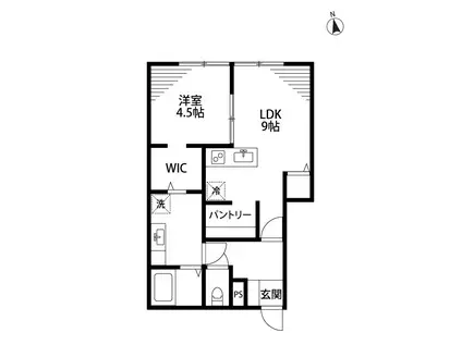サティスファイ(1LDK/1階)の間取り写真