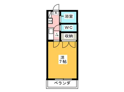 メゾン栄和(1K/1階)の間取り写真