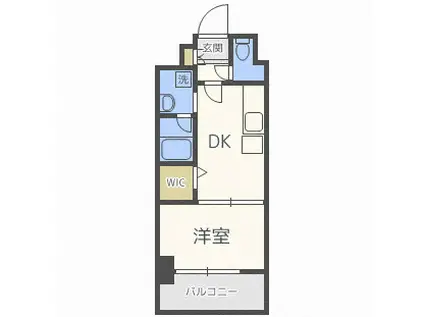 ルネッサンス21 別府(1DK/8階)の間取り写真