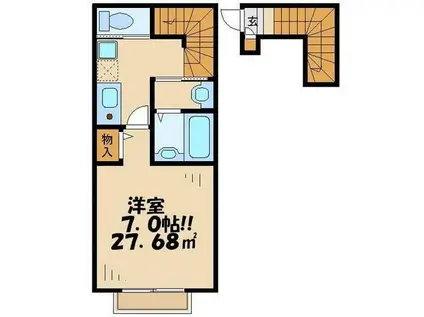 ジュネス烏山(1K/2階)の間取り写真