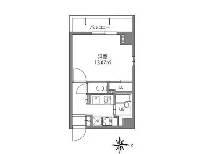 ジョイシティ千歳烏山(1K/3階)の間取り写真