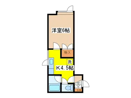 VOX2(1K/1階)の間取り写真