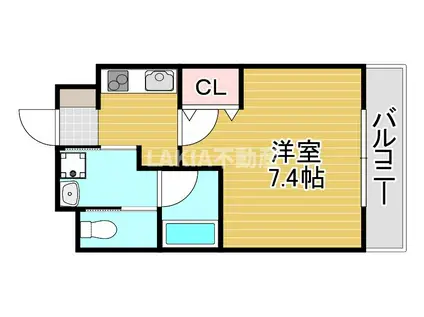 AILE京橋(1K/2階)の間取り写真