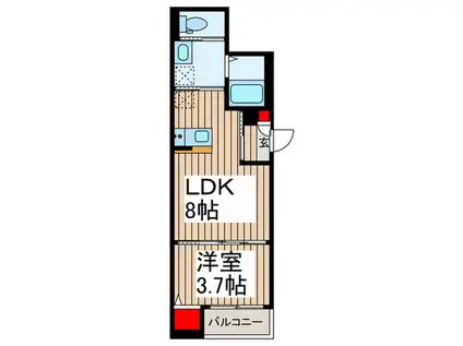 ROBOT HOME 東所沢II(1LDK/3階)の間取り写真