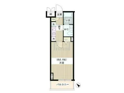 ラ・シャトン西早稲田(1K/9階)の間取り写真