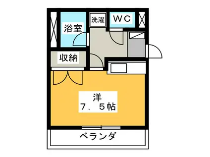 オーツウ第1(1K/2階)の間取り写真