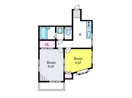 パークハウス(2K/2階)の間取り写真