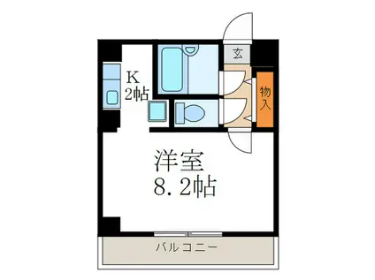 ハウスセゾンビル(1K/6階)の間取り写真