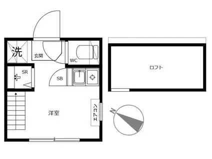 ハーモニーテラス浮間(ワンルーム/1階)の間取り写真