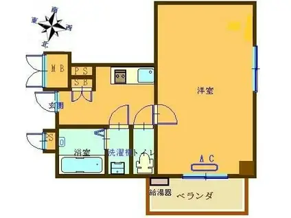 ハーズ横浜ベイガーデン(1K/5階)の間取り写真