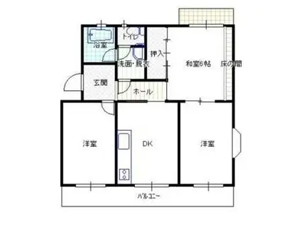 マンションひまわり(3DK/2階)の間取り写真