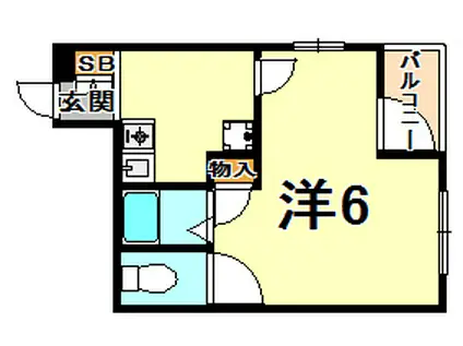 ルベール六甲(1K/3階)の間取り写真