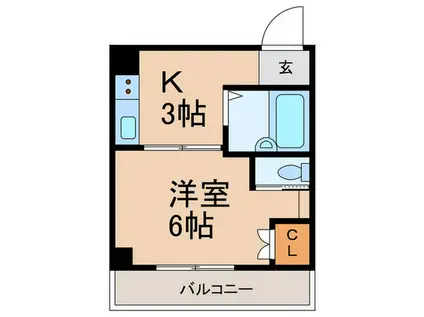 ルベールエペ(1K/3階)の間取り写真
