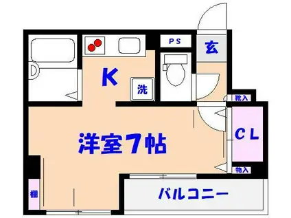 SAP市川(1K/3階)の間取り写真