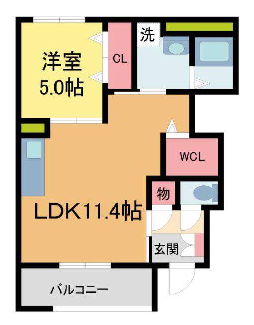 ルナテラス甲子園(1LDK/1階)の間取り写真