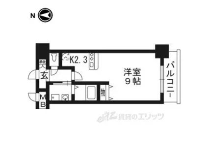 プレサンス京都四条河原町ネクステージ(1K/3階)の間取り写真
