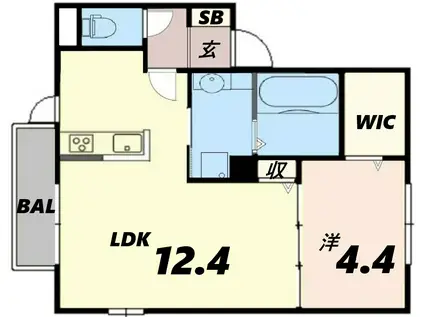 LA PORTE(1LDK/2階)の間取り写真