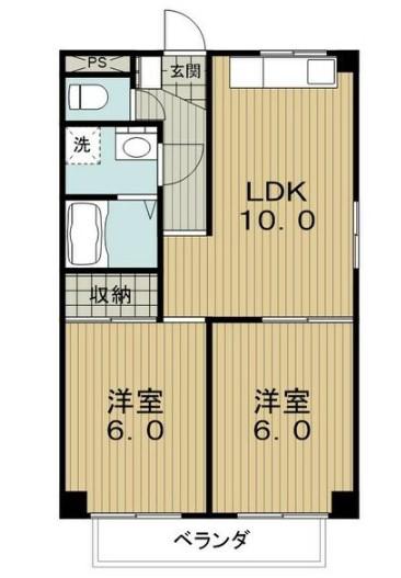ストーク横地(2LDK/4階)の間取り写真