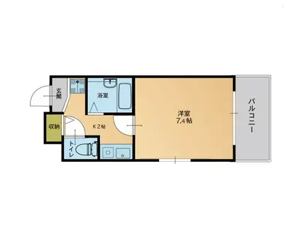 ヴェルジュ平尾(1K/6階)の間取り写真