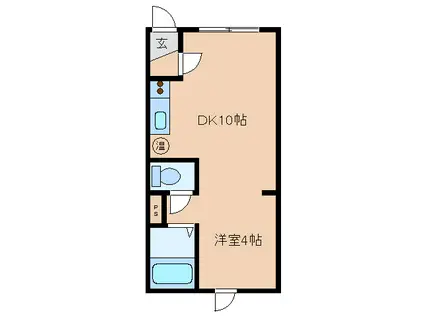 パークサイド貴(1DK/4階)の間取り写真