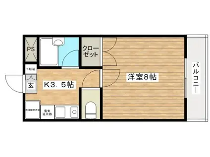 さつきハイム(1K/3階)の間取り写真