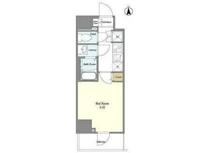 ケーディーエックスレジデンス川崎(1K/9階)の間取り写真