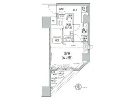 アイルカナーレ深川(1K/5階)の間取り写真