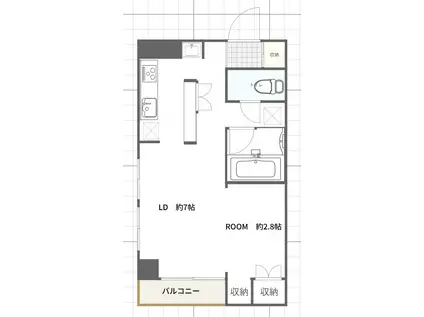 ペルラ祖師谷(1LDK/2階)の間取り写真