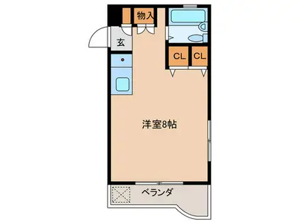 グレイス桜(ワンルーム/4階)の間取り写真