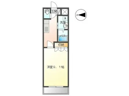 AQUA BLOW(1K/1階)の間取り写真