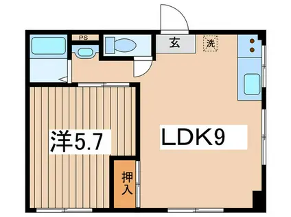 ファミール希望ヶ丘(1LDK/4階)の間取り写真