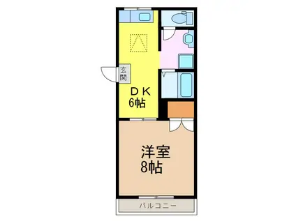 マイキャッスルパートI(1DK/2階)の間取り写真