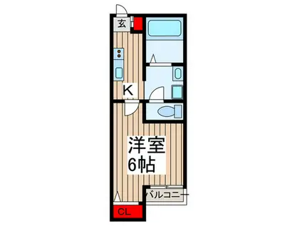 ソレイユ春日部南(1K/1階)の間取り写真