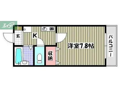 ラフィーネ美津屋(1K/3階)の間取り写真