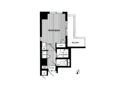 ダイナコートベイサイド博多(1K/4階)の間取り写真