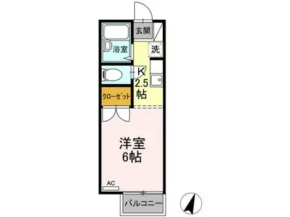 エントピアKT(1K/2階)の間取り写真