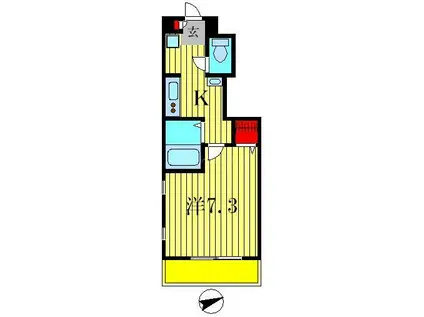 エコーレ(1K/2階)の間取り写真