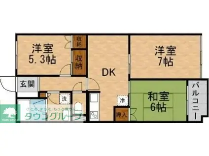 パナシア川越(3DK/1階)の間取り写真