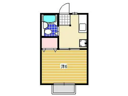 コーポ竹内B(1K/2階)の間取り写真
