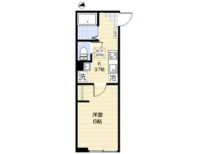 BLANC TERRACE MATSUDO(1K/1階)の間取り写真